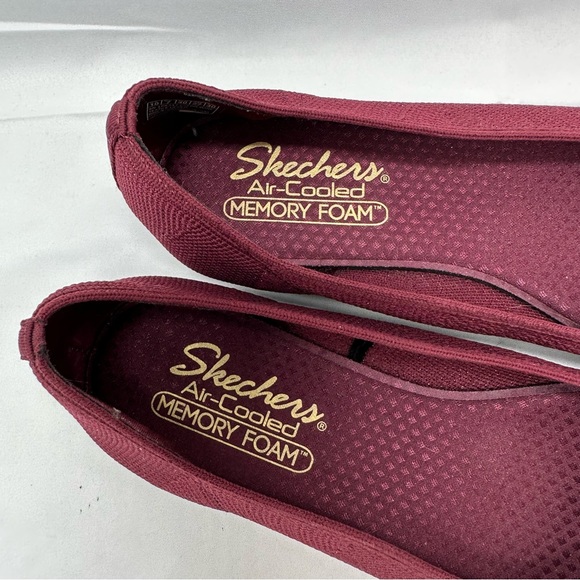 Skechers Cleo wine maroon red slip on pointed flats size 10 - Picture 3 of 8